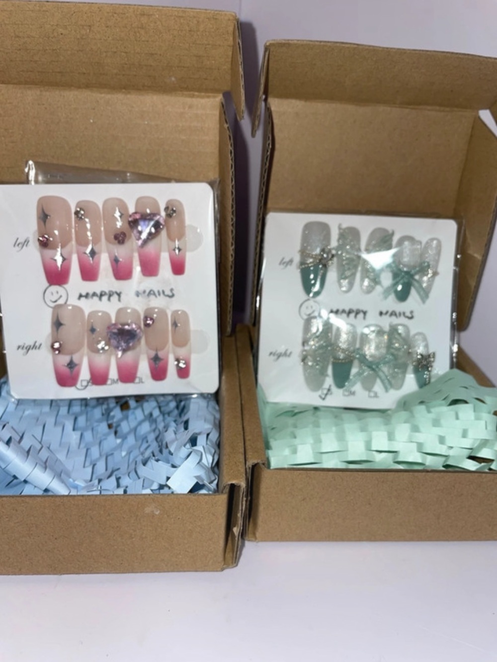 Happy Nails Pink Ombre Press-On Nail Set size S